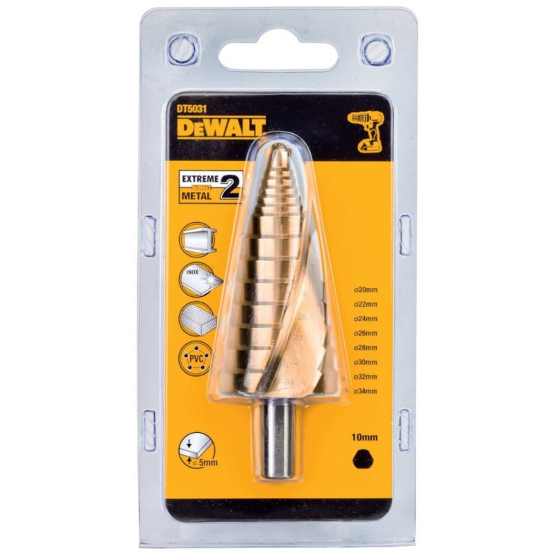 DeWalt pakopinis grąžtas 20–34 mm