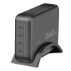 Logilink USB-C stalinis įkroviklis, 240 W, GaN, 4 prievadų, 4x USB-C (PD), juodas