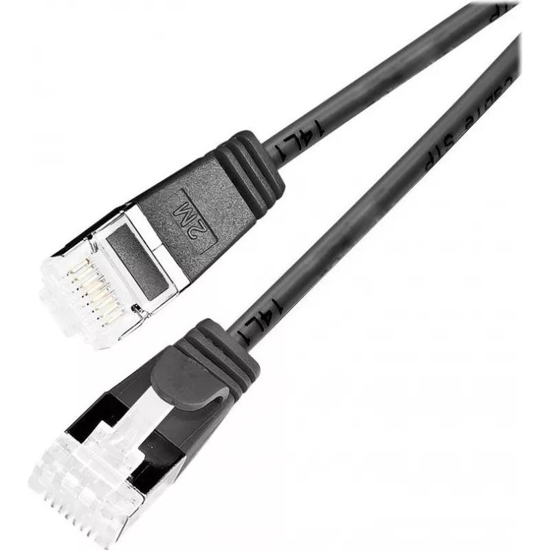 Wirewin Slim Cat6a U/FTP komutacinis kabelis RJ45, 5 m, juodas
