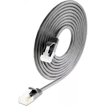 Wirewin SLIM Cat6a 10 Gigabit U/FTP lengvasis komutacinis kabelis, apvalus, Ø 3,8 mm, 0,15 m, juodas