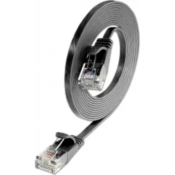 Tinklo komutacinis kabelis Wirewin Slim Cat6 U/UTP RJ45, 0,1 m, juodas
