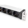 Digitus DN-95432 19 inch stelažo PDU, 6x Schuko, 2 m kabelis, Schuko kištukas, 16 A, apsauga nuo viršįtampių ir filtras