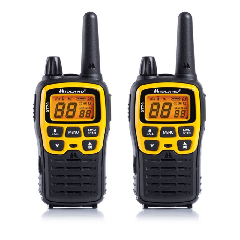 Midland XT70 Adventure radijo stotelė, 93 kanalai, 433,075 - 446,09375 MHz, juoda/geltona