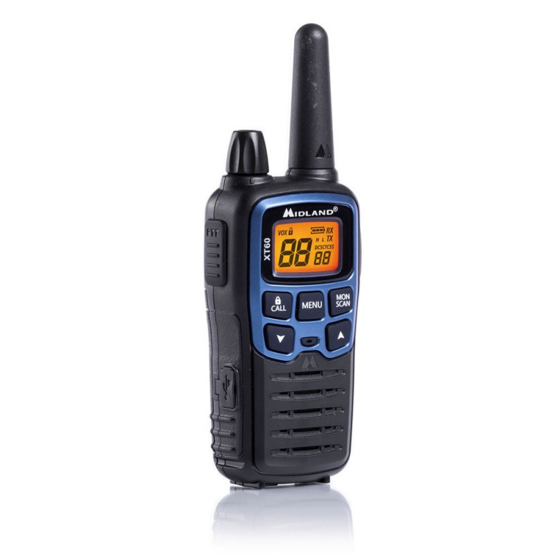 Midland XT60 radijo stotelė, 24 kanalai, 446.00625 - 446.0937 MHz, juoda, mėlyna