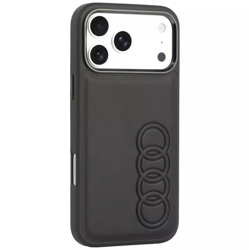 Audi TT sintetinės odos MagSafe dėklas iPhone 18 Pro Max / 17 Pro Max, juodas