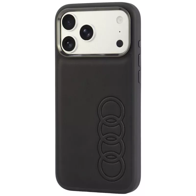 Audi TT sintetinės odos MagSafe dėklas iPhone 18 Pro Max / 17 Pro Max, juodas