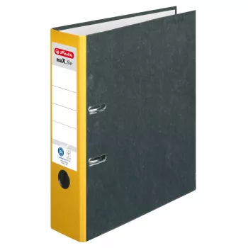 herlitz dokumentų segtuvas, nugarėlės plotis 8 cm, DIN A4, kartoninis, geltonas marmurinis