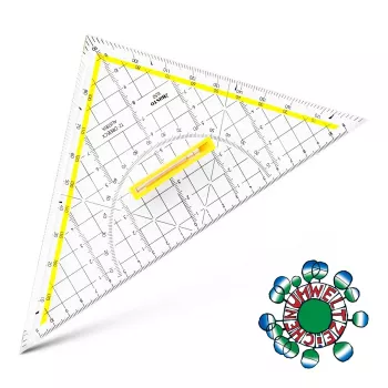 ARISTO geometrinė trikampė liniuotė su rankena, 25,0 cm