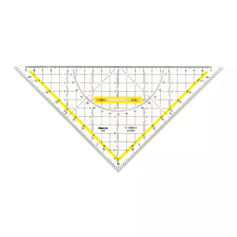 ARISTO geometrinė trikampė liniuotė su rankena, 25,0 cm