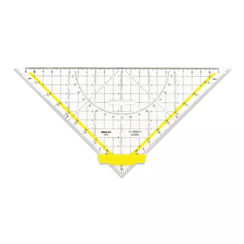 ARISTO geometrinė trikampė liniuotė su rankena, 25,0 cm