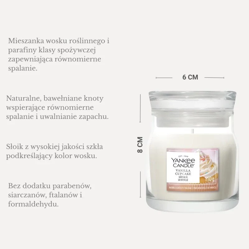 Yankee Candle Vanilla Cupcake žvakė, maža