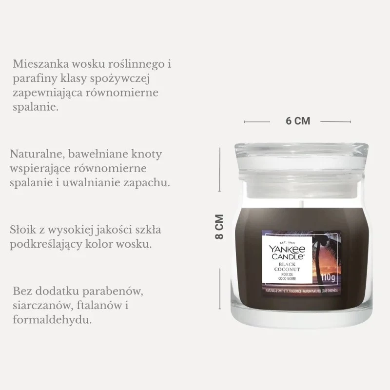 Yankee Candle Black Coconut žvakė, maža