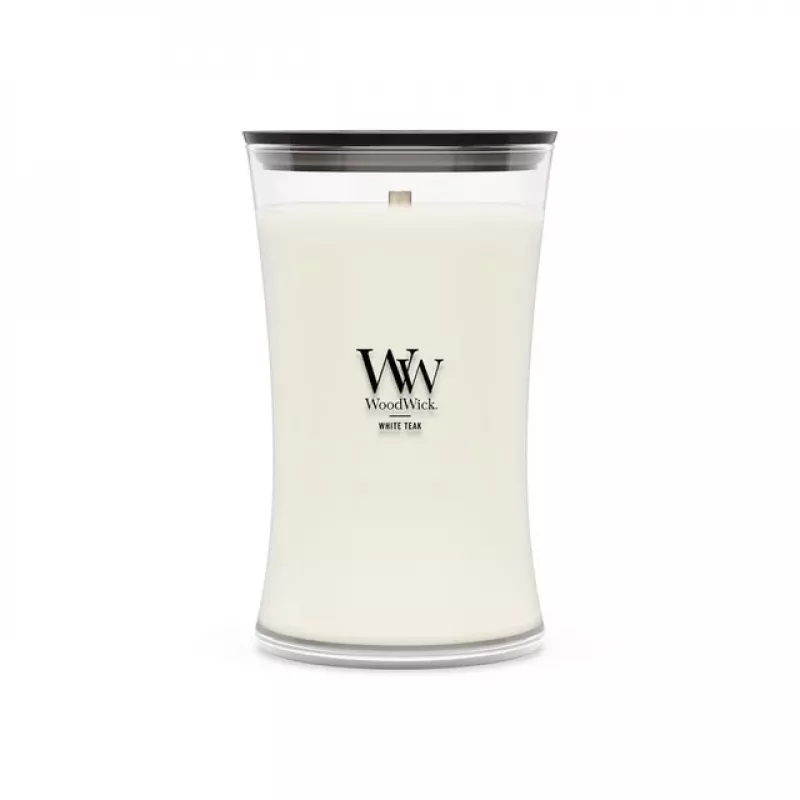 WoodWick White Teak žvakė, didelė, 610 g