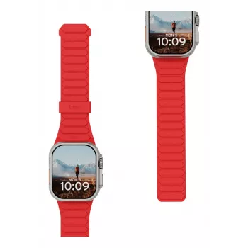 Urban Armor Gear UAG Pathfinder – silikoninė dvipusė magnetinė apyrankė Apple Watch serija 4–6 ir SE 1–3, 44 mm / serija 7–9, 45 mm / serija 10–11, 46 mm / Ultra 1–3, 49 mm (ash/lava)