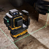 DeWalt DCLE34031D1-QW 3x360° kryžminio linijinio lazerio nivelyras, žalias, 40 m, 18 V, 2 Ah akumuliatorius, TSTAK dėklas