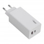 Sieninis įkroviklis Akyga AK-CH-20 100W USB-C USB-A PD GaN 5-20V / 1.5-5A baltas