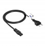 Akyga AK-RD-01C maitinimo laidas Europlug (CEE 7/16) į IEC C7, 2x 0,5 mm² varis, 1,5 m, juodas