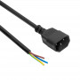 Akyga AK-OT-10C IEC C14 maitinimo kabelis su atviru galu, 3x 1 mm² varis, 3 m, juodas