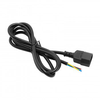 Akyga AK-OT-10C IEC C14 maitinimo kabelis su atviru galu, 3x 1 mm² varis, 3 m, juodas