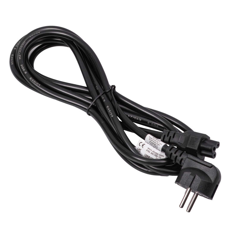 Akyga AK-NB-10C nešiojamojo kompiuterio maitinimo laidas CEE 7/7 į IEC C5, 3x 0,75 mm² varis, 3 m, juodas