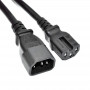 Akyga AK-UP-07 serverio maitinimo ilgintuvas IEC C14 – IEC C15, varis 3x1 mm², 3 m, juodas