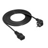Akyga AK-UP-01S serverio maitinimo kabelis CEE 7/7 (Schuko) – IEC C19, varis 3 x 1,5 mm², 16 A, 1,8 m, juodas
