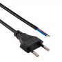 Akyga AK-OT-04A maitinimo kabelis su atviru galu CEE 7/16 (Europlug), varis 2 x 0,5 mm², 1,5 m, juodas