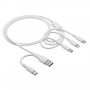 USB kabelis Akyga AK-USB-52 USB-A + USB-C į Micro-USB + USB-C + Lightning, 1,2 m