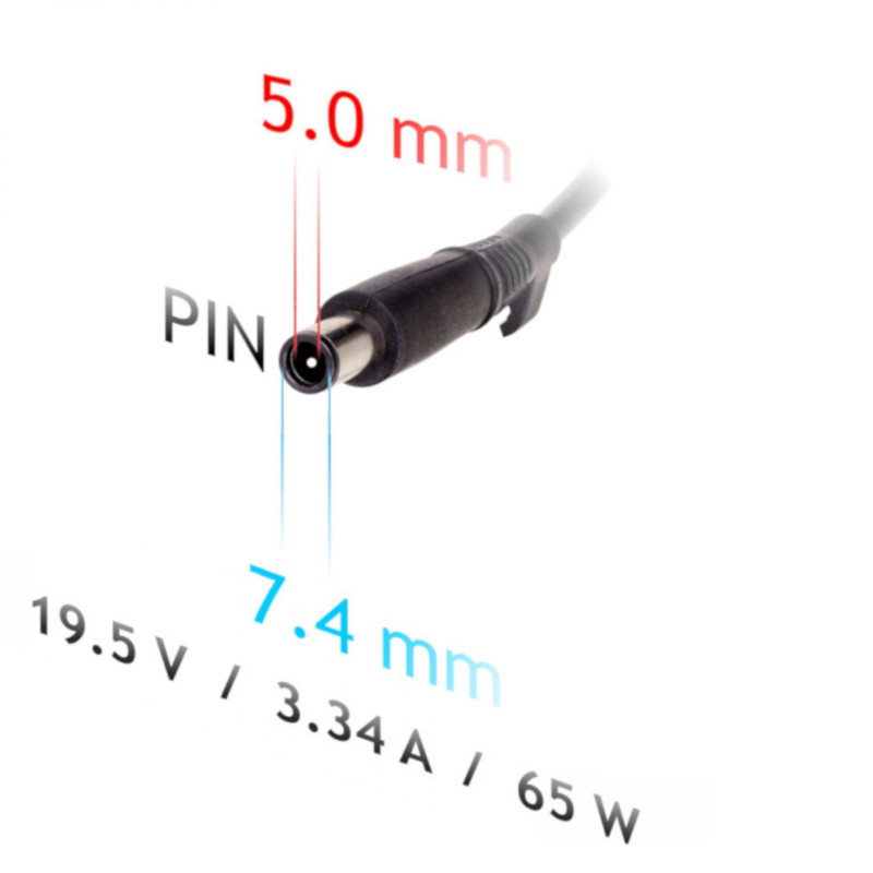 Akyga AK-ND-33 automobilinis nešiojamojo kompiuterio įkroviklis 19,5 V / 3,34 A, 65 W, 7,4 x 5,0 mm + kaištis, skirtas Dell