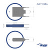 Akyga AKY1086 CR2032 PP3A ličio baterija 3 V 210 mAh su 3 išvadais, 4 mm žingsnis (THT)