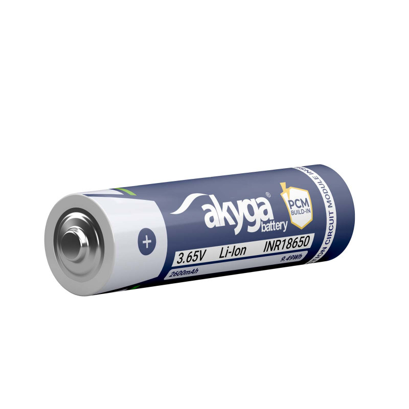 Akyga AKY2454 INR18650-26M ličio jonų 18650 akumuliatorius 2600 mAh su PCM apsauga