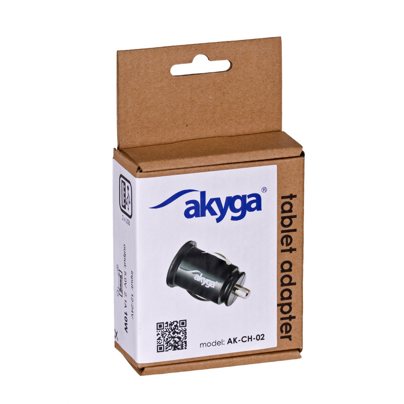Automobilinis įkroviklis 12/24V Akyga AK-CH-02 10,5W 2x USB-A 5V / 2,1A juodas