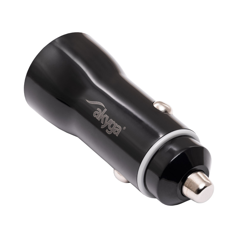 Automobilinis įkroviklis 12/24V Akyga AK-CH-16 36W USB-A + USB-C PD Quick Charge 3.0 5-12V / 1.5-3A juodas