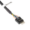 Akyga AK-CA-75 vidinis USB 2.0 9 kontaktų (M) į USB 3.0 19 kontaktų (F) pagrindinės plokštės adapterio kabelis, 20 cm, juodas