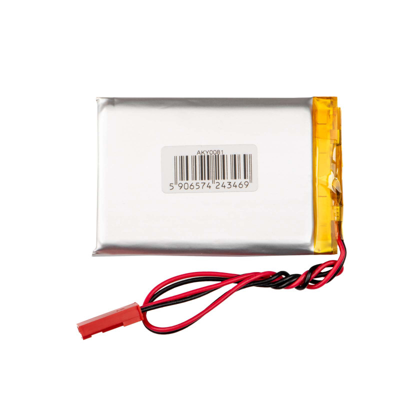 Akyga AKY0081 LP573450 Li-Po akumuliatorius 3,7 V 980 mAh su PCM, JST 2,54 mm 2 kontaktų jungtimi, 150 mm laidais