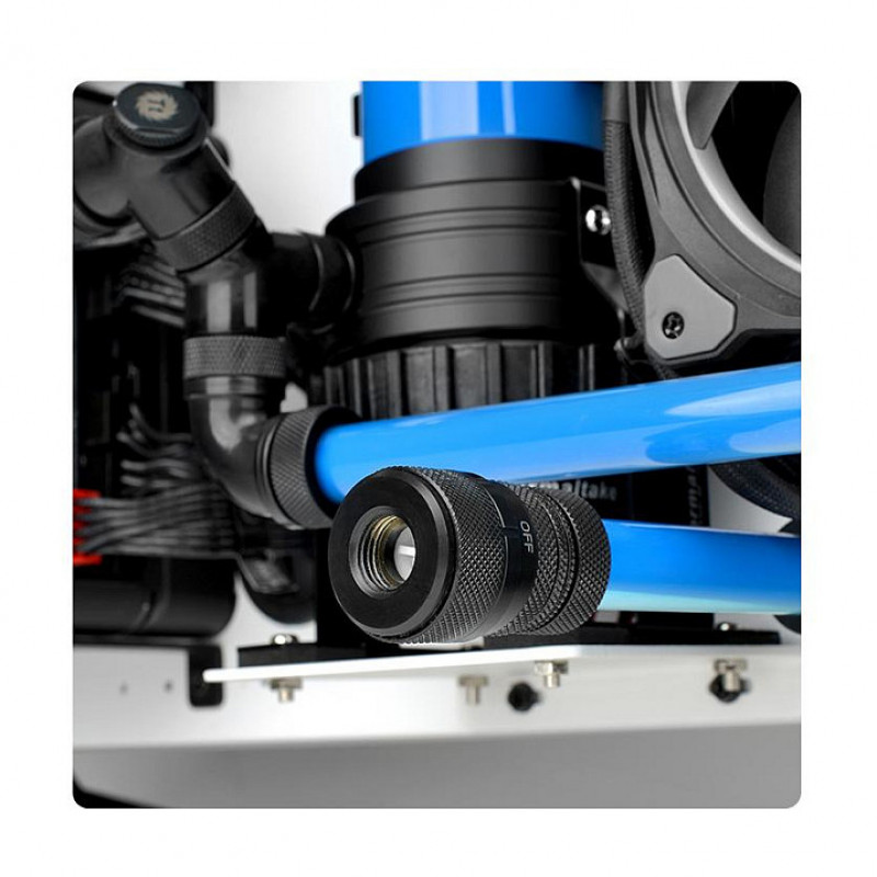 Thermaltake Pacific išleidimo vožtuvas savarankiškai surenkamam skysčio aušinimui, juodos spalvos (CL-W087-CU00BL-A)
