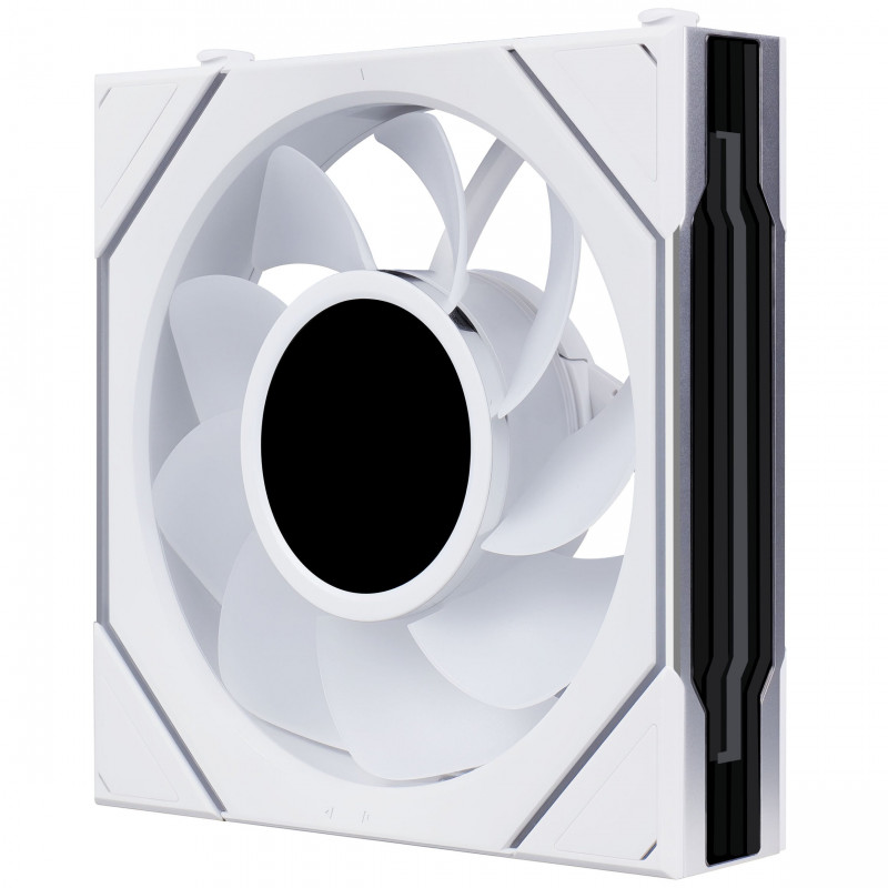 Lian Li UNI FAN SL-INF LCD FLEX Wireless ventiliatoriai kompiuterio dėžei (3 vnt.) su valdikliu, ARGB ir LCD, Reverse Blade, 120 mm, balti
