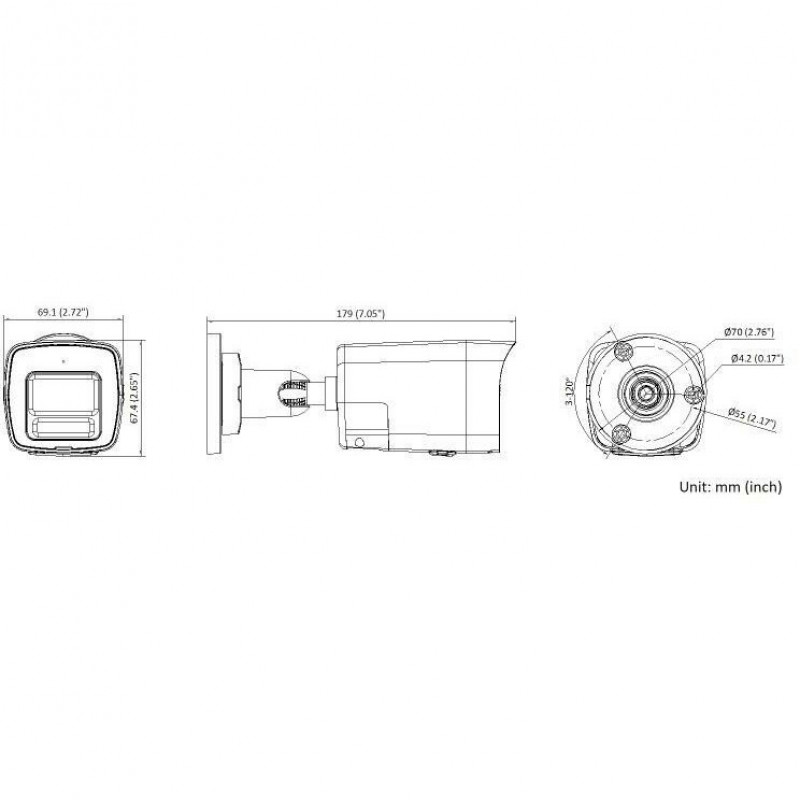 Miton NT-IP108CA-DL IP stebėjimo kamera, 8 MP 4K, 2,8 mm lęšis, IR ir balta šviesa, IP67, PoE