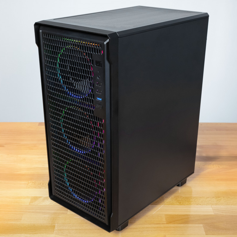 Kolink AM2 ARGB Midi Tower PC korpusas, ATX, grūdintas stiklas, įskaitant 4x 120 mm ventiliatorius, juodas