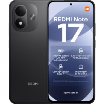 Xiaomi Redmi Note 17 4G telefonas, 6/256 GB, juodos spalvos