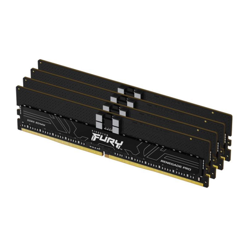 Kingston FURY Renegade Pro KF564R32RBE2K4-128 DDR5-6400 ECC registruota operatyvioji atmintis, 128 GB (4 x 32 GB) rinkinys, CL32, juoda