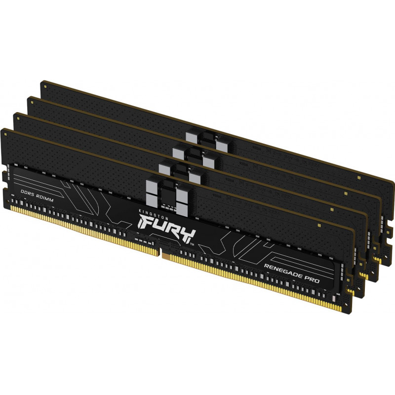 Kingston FURY Renegade Pro KF564R32RBE2K4-128 DDR5-6400 ECC registruota operatyvioji atmintis, 128 GB (4 x 32 GB) rinkinys, CL32, juoda