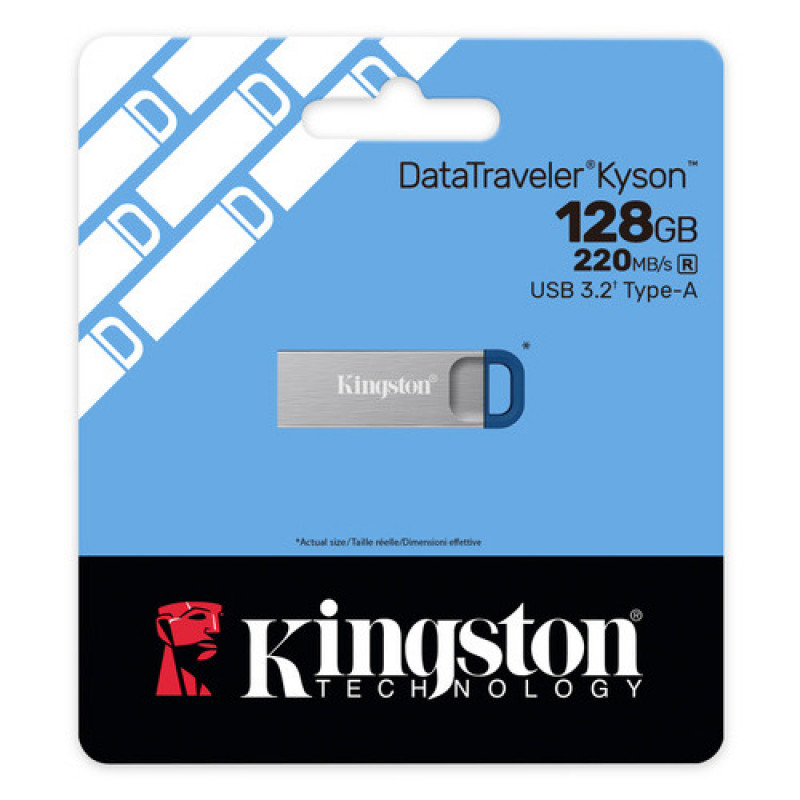 Kingston DataTraveler Kyson DTKNG2/128GB USB atmintinė, 128 GB, USB 3.2 Gen 1, metalinė