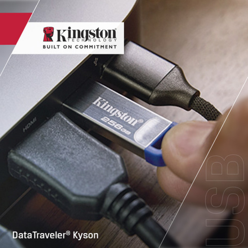 Kingston DataTraveler Kyson DTKNG2/256GB USB atmintinė, 256 GB, USB 3.2 Gen 1, metalinė