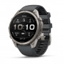 Garmin Fenix 9 Pro išmanusis laikrodis, 47 mm, titano korpusas, grafito ir juodos spalvos silikoninė juostelė