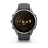 Garmin Fenix 9 Pro išmanusis laikrodis, 47 mm, titano korpusas, grafito ir juodos spalvos silikoninė juostelė