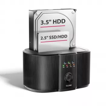 Axagon ADSA-SC prijungimo stotelė 2,5/3,5 colio SATA diskams, USB-C 5 Gbps, su klonavimo funkcija