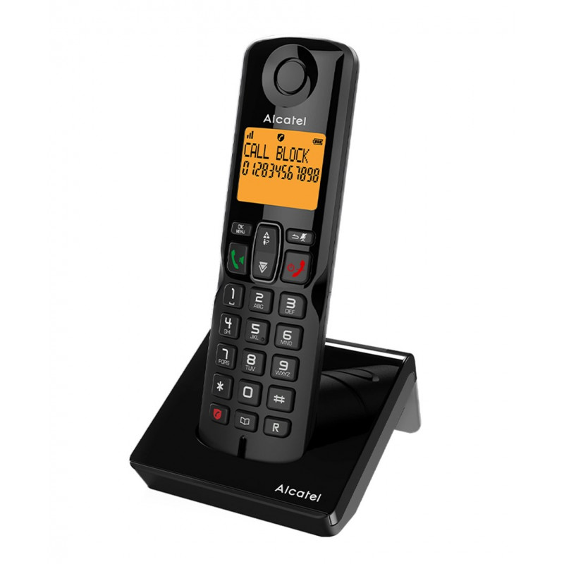 Alcatel S280 EWE juodas DECT belaidis telefonas su laisvų rankų režimu