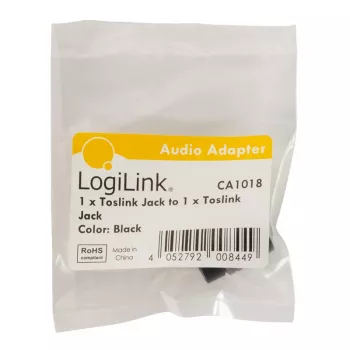 LogiLink CA1018 Toslink audio adapteris, Toslink lizdas į Toslink lizdą, juodas