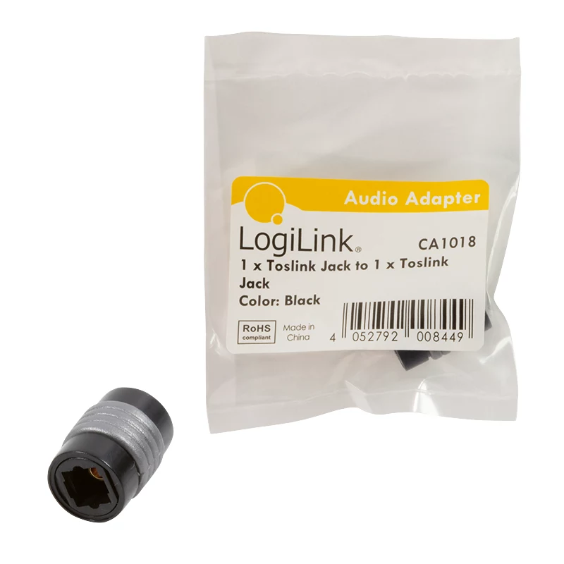 LogiLink CA1018 Toslink audio adapteris, Toslink lizdas į Toslink lizdą, juodas